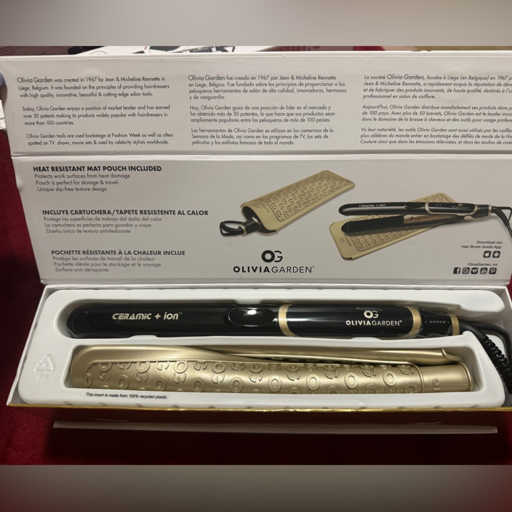 NIB Olivia Garden Ceramic + Ion 1” Professional Flat Iron